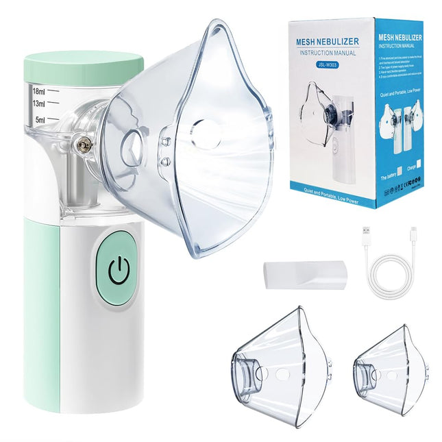 Nebulizer Machine for Adults, Rechargeable Portable Nebulizers for Adults and Children, Quiet Nebulizer for Children (Green and White)