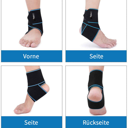Teylam Ankle Brace, Adjustable Ankle Brace, Flexible Ankle Brace, Ultra Thin Foot Brace, Running Football, Right and Left Ankle (Blue)