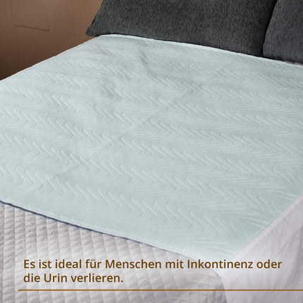 PimPam Factory – (Pack of 2) Washable Incontinence Pad with Wings – Made in EU – Waterproof Mattress Topper – 90 x 85 cm – Extremely Absorbent – ​​Washable Incontinence – Bed Pads