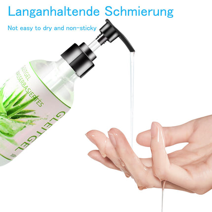 Water-based lubricant, 300 ml lubricant gel for sex, with nourishing aloe vera extracts, non-sticky, no sugar, for men and women, suitable for sex toys and condoms