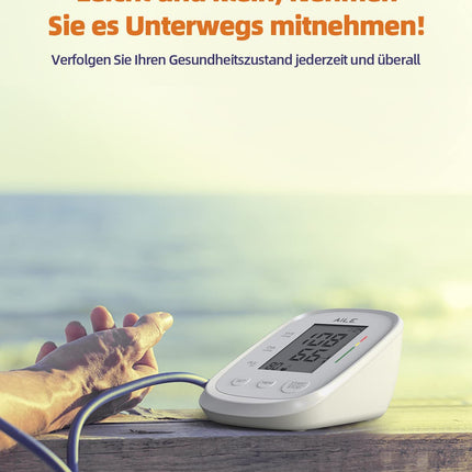Blood pressure monitor (Blood pressure monitor) AILE: Upper arm blood pressure monitor for home use, blood pressure monitor large cuff (adjustable 22-42cm) Automatic upper arm blood pressure monitor