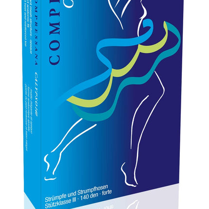 Compressana Calypso 140 denier - fine knit support tights - virtually opaque, fine and smooth mesh pattern - effective support with 15-18 mmHg compression (Support Class 3) - 1 pair
