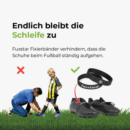 FUXSTAR - The Shoelace Fixing Band™ for football boots, shoelace holder against untidy loops, known from professional football camps, made from sustainable rPET (3 pairs)