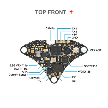 BETAFPV G473 4IN1 Air Brushless Flight Controller Lightweight 1S AIO FC with 16MB BlackBox BB51 Bluejay 96K ESC OSD Chip SPI Connection External UART Port for 1S FPV Whoop Drone Quad like Air65/Air75
