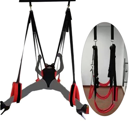 BDSMYEE Deluxe Love Swing Kit for the Ceiling, Sex Swing Sex Furniture with Feather Tickler &amp; Nipple Clip Chain, Love Swing Sex Swing with 5 Head Cushions, Lumbar Cushion, Hip Cushion, Leg Cushion, Load Capacity 200 kg