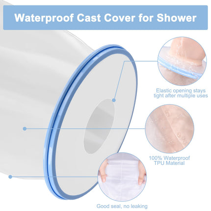 Apasiri plaster shower protector leg adult, plaster protector lower leg waterproof for plaster casts, bandages, leg protection showers keep your leg dry