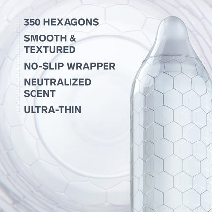 LELO HEX Respect XL, Extra Large Condoms with Greater Strength, Thin but Strong Latex Condom, 58 mm in Diameter (12-Pack)