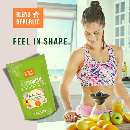 BLEND REPUBLIC® Darmwohl Fiber Powder for Essential Bacteria Strains - Probiotics Prebiotic Powder - Intestinal Flora Building Vegan, 300g