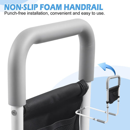 YedZen Bed Grab Rail, Height Adjustable Bed Railing with Storage Bag and Non-Slip Grab Bar, Bed Rail for Elderly People for Safety Seniors