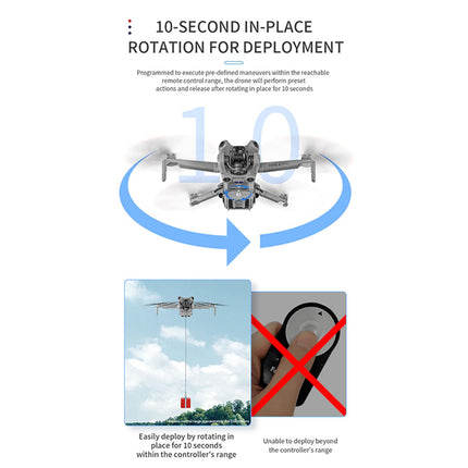 LICHIFIT Drone Airdrop System for DJI Mini 4 Pro - Geomagnetic Thrower Transport Delivery Payload Release Dropping Device - Gray