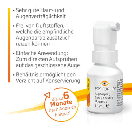 POSIFORLID® Eye Spray. Supportive care for blepharitis and irritated eyelids, 15 ml