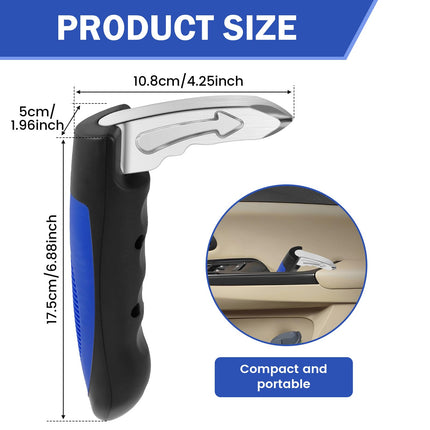 2 pieces car exit aid for seniors, load-bearing 180 kg, car entry aid for seniors, rust-proof, corrosion-resistant, car safety hammer function for car doors, motorhome doors, truck doors (2 pieces blue)
