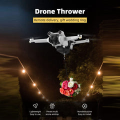 Focket 164 Foot Drone Airdrop System, 2.4G Drone Clip Remote Control Object Launcher, Holds Up To 1.65 Lb Universal Drone Thrower Remote Control Dispenser Delivery Kit Drone Drop Release