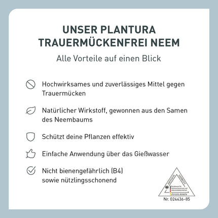 Plantura Organic Black Fungus Gnat Free Neem, highly effective watering agent against black fungus gnats made from neem, 75 ml for approx. 30 plants