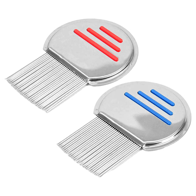 2 pieces metal lice comb, stainless steel extra fine lice comb, for removing lice and dandruff for all hair types, for babies, children, adults and pets