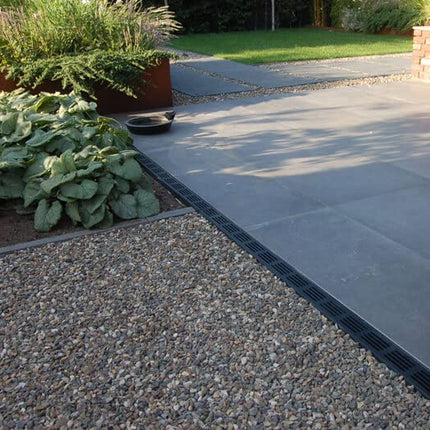 Design drainage channel set 4.00 m | Aluminum black | Type 65x60 (Slimline drainage channels)