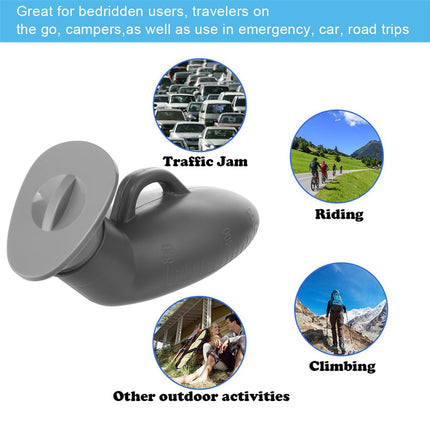Urinal bottles for men Portable urinal 800ML emergency urinal bottle Reusable bed bottle Camping toilet urinal with lid for car, travel and on the go