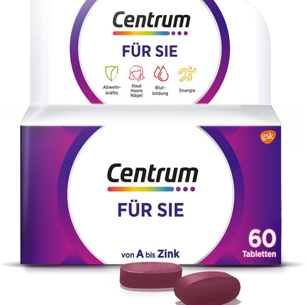 Multivitamin - Centrum For You, 60 pcs. - High-quality dietary supplement with micronutrients specifically for women - Vitamins, minerals, and trace elements for a complete daily supply