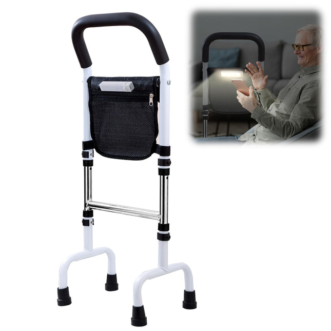 Standing aid for older adults, walking aid for seniors, standing aid for bed, standing aid for toilet, standing aid for sofa for seniors, height adjustable, standing aids with motion light, load capacity 136 kg