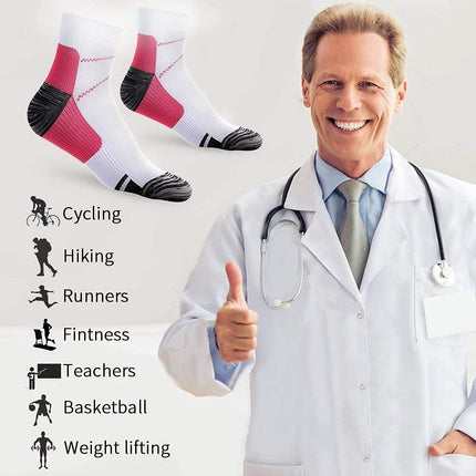 Tlynsnil Compression Socks for Men and Women 8 Pairs, Compression Socks, Sports Socks, Plantar Fasciitis, Arch Support, Running, Gym, Anti-Fatigue