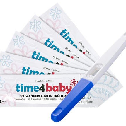 5 x Time4Baby Midstream Pregnancy Test I Early Pregnancy Test I Early Pregnancy Test I Test 6 days before your missed period
