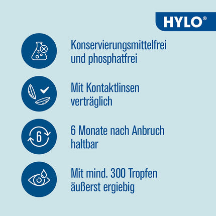HYLO GEL eye drops for dry eyes, long-lasting, with hyaluronic acid, double pack 2x10 ml