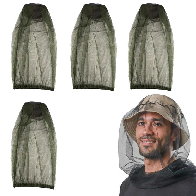 EIHI Beekeeper Hat Camouflage Net Mosquito Net Head 4 Pieces Camouflage Beekeeping Beekeeper Anti-mosquito Bee Bug Insect Fly Mask Cap Hat with Head Net Mesh Face Protection Outdoor Fishing Equipment