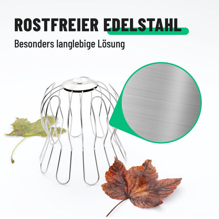 greate 2x gutter leaf guards stainless steel 87 to 100mm adjustable - downpipe protection as rain gutter leaf guard - leaf catcher downpipe, gutter sieve, sieve for rain downpipe, sieve gutter