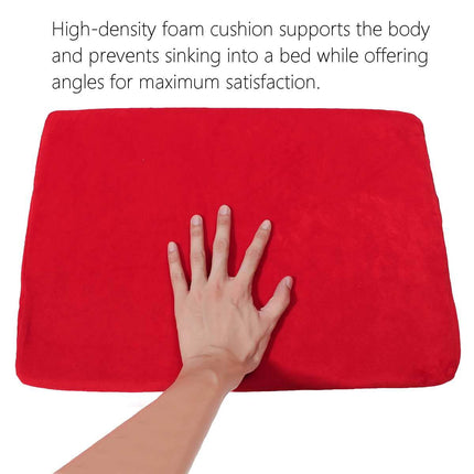 Wedge pillow for bed and sofa made of foam with removable and washable quilted cover, back and leg pillow, wedge pillow with firm density, for back and knees