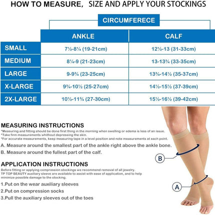 Medical compression stockings for women and men 20-30 mmHg, professional ankle care, support stockings with gradient compression for varicose veins, blood circulation promotion - flesh color L