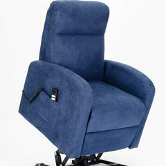 POLTRONE ITALIA Chanel 2 Motors PERSONALIZED Armchair with 2 Wheels Micro Spring Seat Fluffy Blue