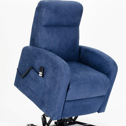 POLTRONE ITALIA Chanel 2 Motors PERSONALIZED Armchair with 2 Wheels Micro Spring Seat Fluffy Blue