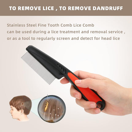 Dandruff comb with metal teeth, stainless steel fine tooth comb head comb comb dandruff comb adult dandruff comb comb against dandruff comb dandruff comb hair anti-dandruff comb
