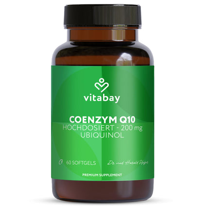 Vitabay Coenzyme Q10 Ubiquinol 200mg Capsules High Dose - 60 Capsules Ubiquinol Laboratory Tested &amp; Without Unwanted Additives - Natural Q10