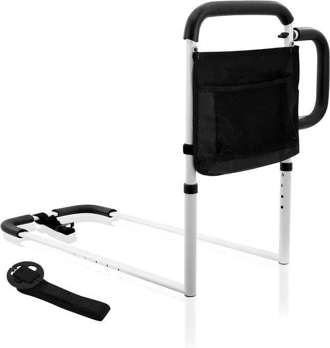 Jolitac bed handle, standing aid, bed support aid, support handle, bed rail with side handle, height adjustable, bed railing, help when getting in and out