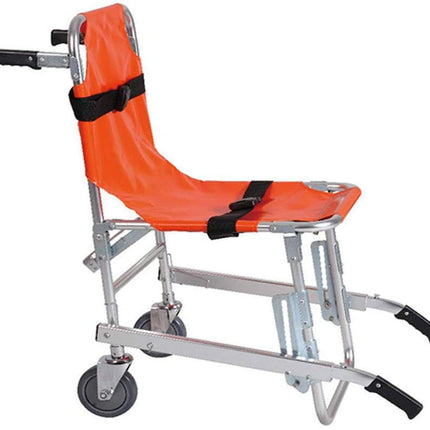 GLJY EMS Aluminum Alloy Stair Chair - Lightweight Folding Ambulance Firefighter Evacuation Chair for Emergency Vehicles with Quick Release Buckle, Orange