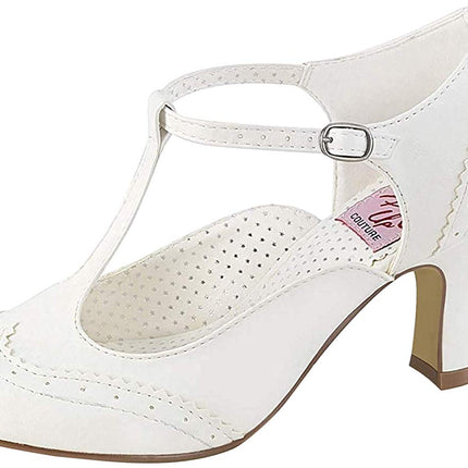 Pleaser Women's Flapper 26 T-Bar - White (Wht Pu) - 40 EU (7 UK)