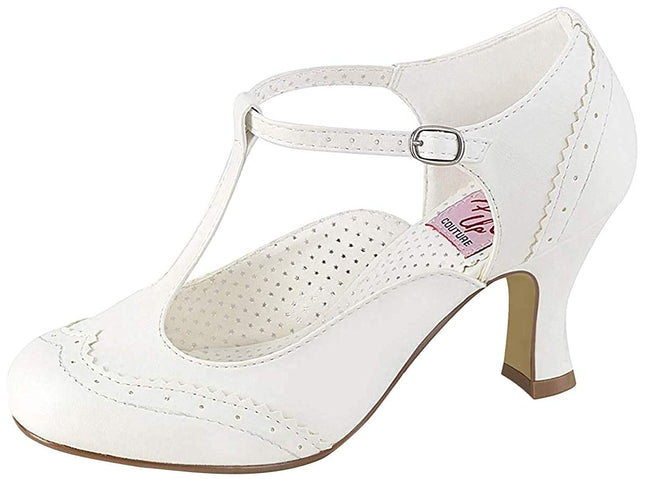 Pleaser Women's Flapper 26 T-Bar - White (Wht Pu) - 40 EU (7 UK)
