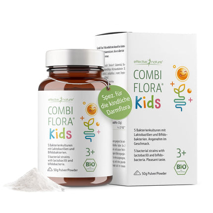 Combi Flora Kids Organic - 50 g - With Bifidobacterium &amp; Lactobacillus for children - Powder with measuring spoon - With 5 bacterial strains for children from 3 years