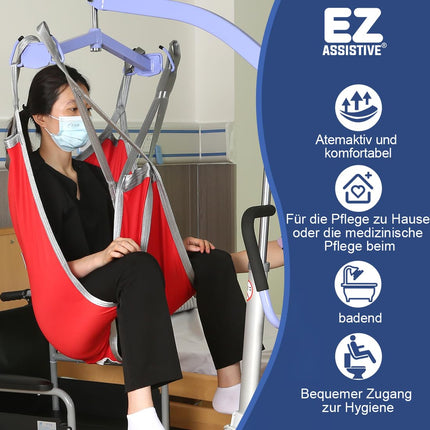 EZ Assistive Patient Lift Sling, Split Leg Toileting Sling, U-Shaped Transfer Sling, 500 lbs Weight Capacity (Large)