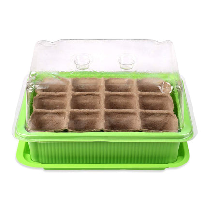 Schramm® 4 piece cultivation set greenhouse cultivation tray pots indoor greenhouse 20.5 x 15.5 x 11 cm for 48 cultivation pots cultivation set mini greenhouse