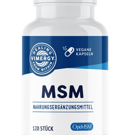 Vimergy MSM 500 mg Capsules – MSM Capsules with Calcium and Silica – Vegan Capsule without Gelatin – GMO and Gluten-Free, No Gelatin, Kosher (120 Capsules)