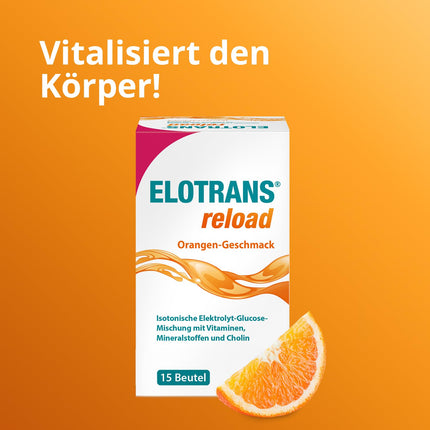 ELOTRANS reload - isotonic electrolyte-glucose mixture - dietary supplement with magnesium, potassium chloride, choline and B vitamins - 1 x 15 sachets