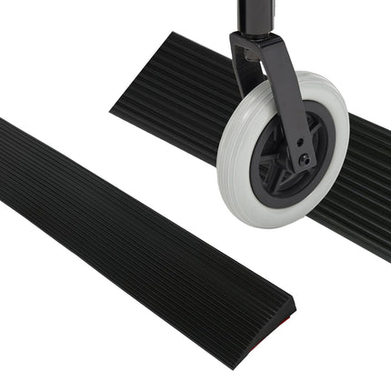 Door threshold ramp, 900 x 80 x (10-30) mm rubber ramp, black wheelchair ramp load 800 kg for wheelchairs, strollers, walkers or e-scooters (2.5 cm height)