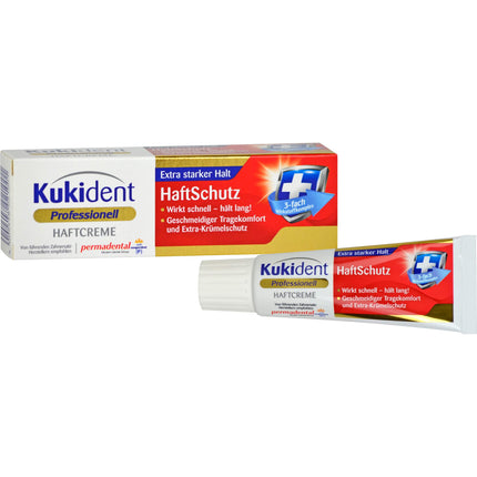 Kukident Professional Adhesive Cream - Adhesive protection for dentures, extra strong hold - Fast, long-lasting effect - 1 x 40 g