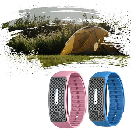 Ultrasonic Mosquito Repellent Bracelet, Waterproof Anti-Mosquito Band, Ultrasonic Mosquito Repellent Bracelets Anti-Mosquito Band for Children Adults Reusable, Blue