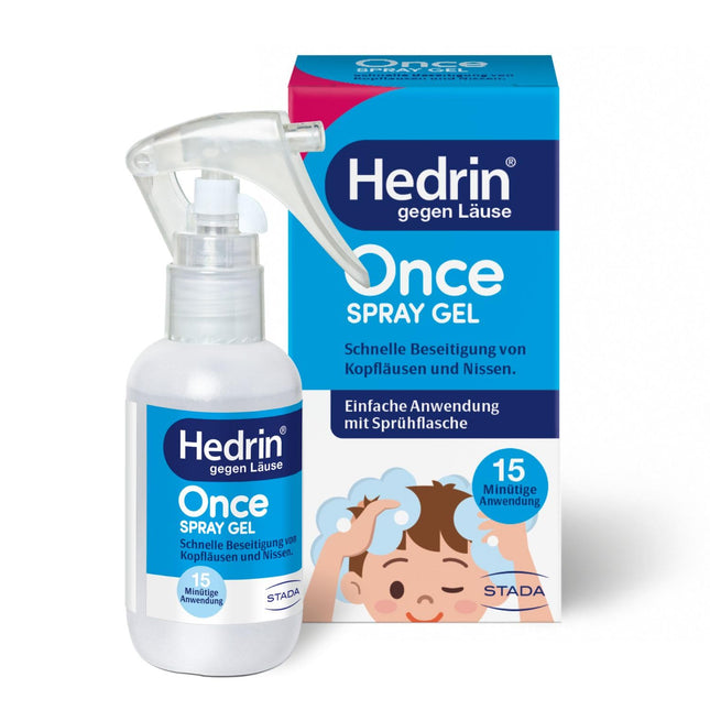 Hedrin ONCE - Spray Gel - Lice Gel for Spraying - Fast removal of head lice and nits with just one application - Clinically proven effectiveness - 1 x 60 ml