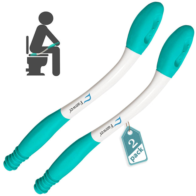 2 pcs Wiping Aid for Buttocks - Toilet Aid for Wiping the Buttocks, Toilet Aid for Seniors, 38cm Long Reach Comfort Wipe