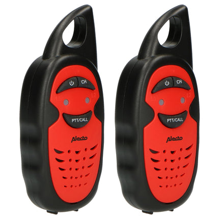 Alecto FR-05 - Walkie Talkie for Kids - 3-kilometer Range - 3 Channels - 2 Radios - Up to 35 Hours Standby - Red/Black