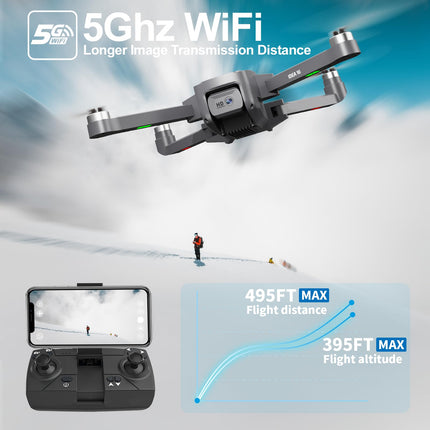 Drone with Camera 4K Brushless Motor Drone with 2 Cameras 40KM/h MAX Wind Resistant 4 Level 5 GHz WIFI FPV Drones RC Quadcopter for Kids Adults 2 Batteries IDEA16